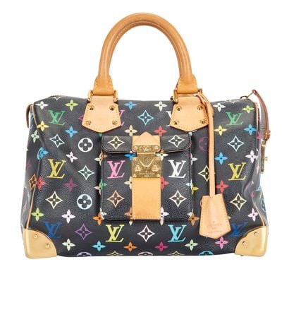 Louis Vuitton Murakami Speedy 30, &pound;750, Handbags, Black/Brown/Pink/Yellow, Coated Canvas/Leather/Suede, Front view